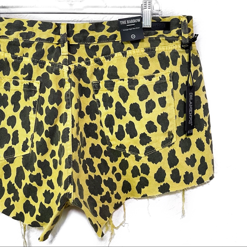 NWT [BLANK NYC] The Barrow Vintage High-Rise Short in Lime Light Leopard - 34